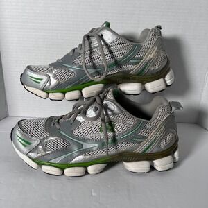 Starter Jerry Mens 11 Running Shoes Silver Green Metallic Y2K Segmented Sole